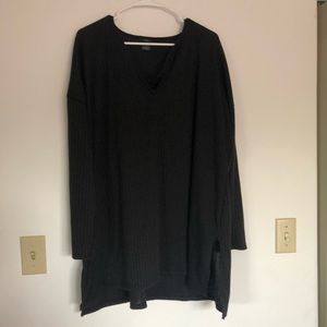 Long slit side sweater